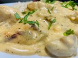 Chicken Breasts Strips With Mushroom Sauce Meal