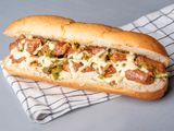 Oriental Sausage With Cheddar Cheese Sandwich