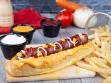 Hot Dog With Mix Pickles Sandwich
