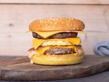 Beef Burger With Eggs Sandwich
