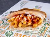French Fries With Ketchup And Mayonnaise Sandwich