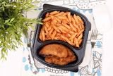 Chicken Pane And Tomato Sauce Pasta