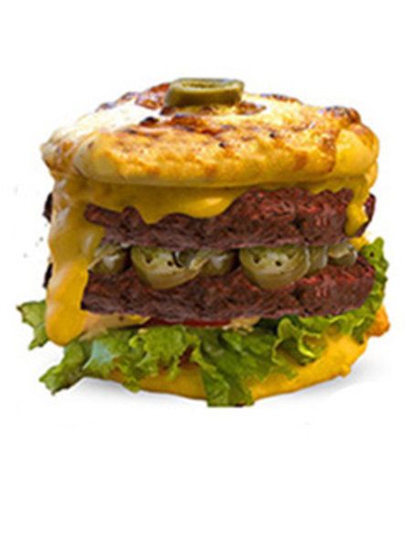 Meat Pizza Burger With Mushroom Sauce Sandwich