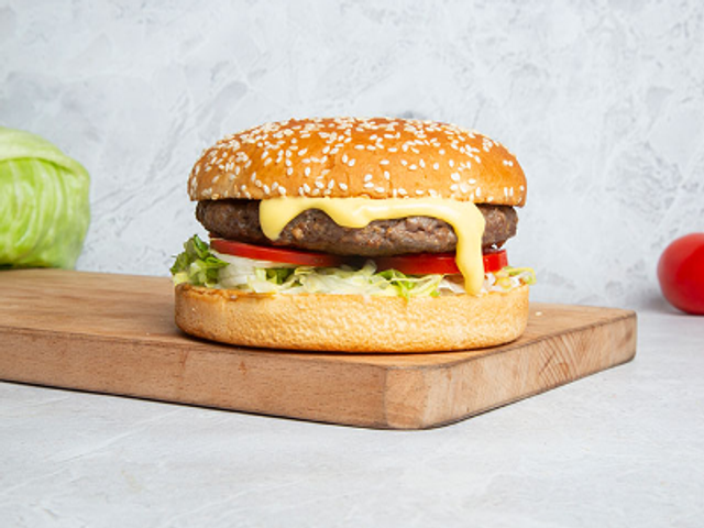 Beef Burger With Cheese Sandwich