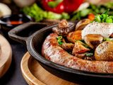 Cheese Pan With Oriental Sausage