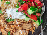 Chicken Shawarma Fatteh With Green Salad