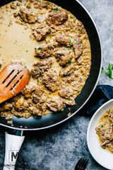 Mix Pasta With Liver And Sausage pan