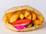 French Fries With Eggplant Sandwich