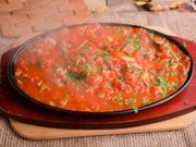 طماطم مقلية مع لحم ضأن