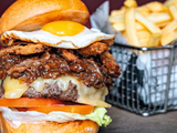 Jumbo Beef Burger With Eggs Sandwich