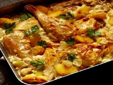 طاجن بطاطس مع دجاج