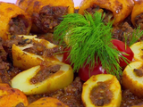 صينية بطاطس محشوة لحم مفروم