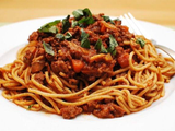 Spaghetti With Oriental Sausage Platter