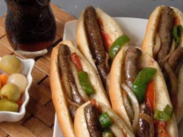 Grilled Oriental Sausage Sandwich