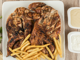 Grilled Chicken Without Rice, Salads, Bread And Tahini