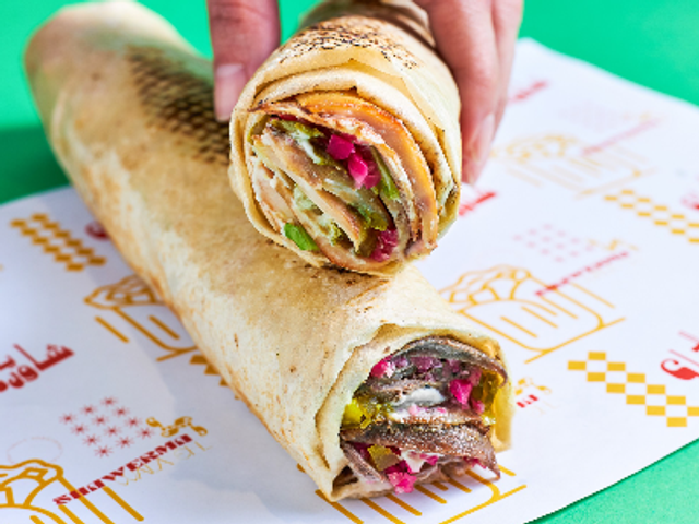 Chicken Shawerma Saj Bread