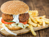 Falafel Burger And French Fries Sandwich