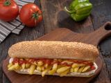 French Fries In French Bread sandwich