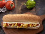 French Fries With Mozzarella Cheese Sandwich