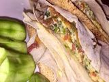 Omelette Eggs With Onion And Pepper Sandwich