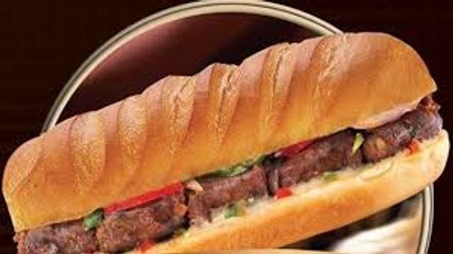 Grilled Oriental Sausage Sandwich