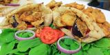 French Fries With Eggplant Sandwich