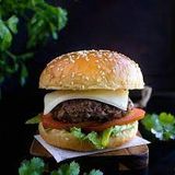 Beef burger sandwich with cheese