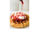Waffle With Strawberry Sauce