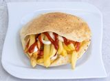 Potato With Ketchup And Mayonnaise