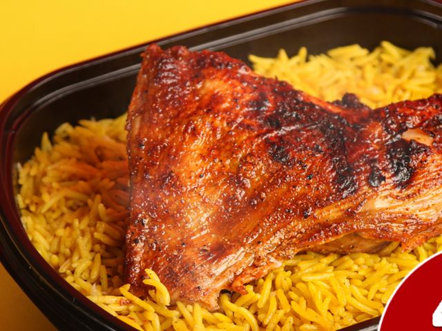 1/4 grilled chicken Basmati Platter