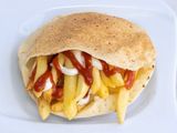 French Fries With Ketchup And Mayonnaise