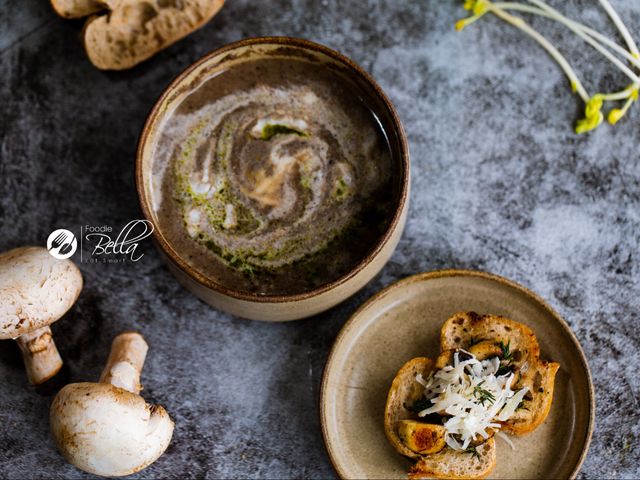 Mushroom Soup With Whipped Cream