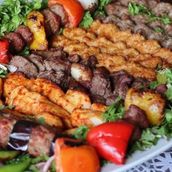 1 kilo mix grill served with hommos , veg and fries - Picture of Shams Al  Sham Restaurant, Ajman - Tripadvisor