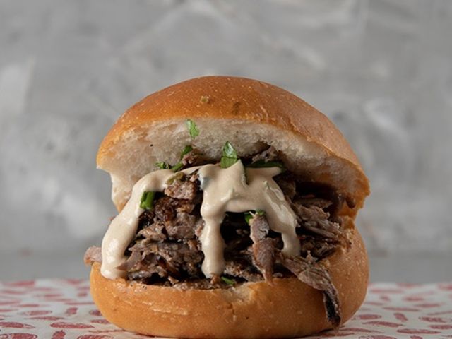 Meat Shawerma Bun Bread Sandwich