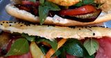 French Fries With Baba Ghannoug Sandwich