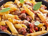 Meatballs And Tomato Sauce Pasta