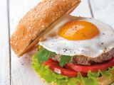 Beef Burger With Eggs Sandwich
