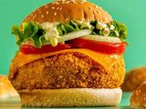 Chicken burger with cheese sandwich