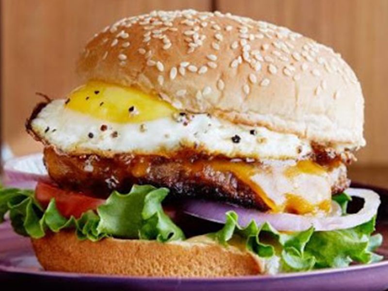 Beef Burger With Eggs And Cheese