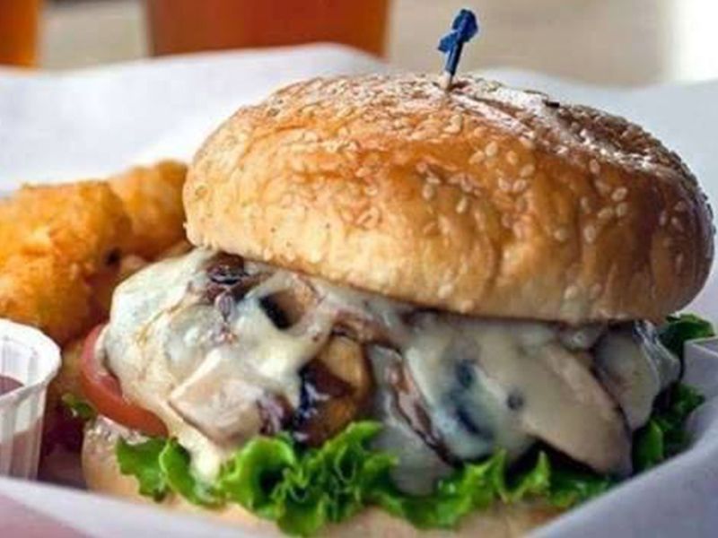 Beef Burger With Cheese And Mushroom
