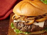 Mushroom burger sandwich