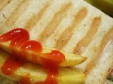 French Fries With Cheddar Cheese Sandwich