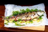 Grey Mullet Fish With Shrimp And Calamari Meal