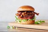 Cheese Beef Burger With Beef Bacon Sandwich