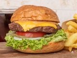 Double Cheeseburger With Fries Sandwich