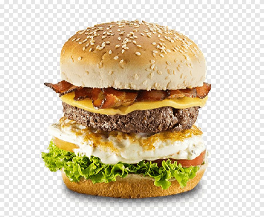 Beef Burger With Cheese And Eggs Sandwich