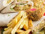 Falafel and fries sandwich