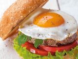 Jumbo Beef Burger With Eggs And Cheese Sandwich