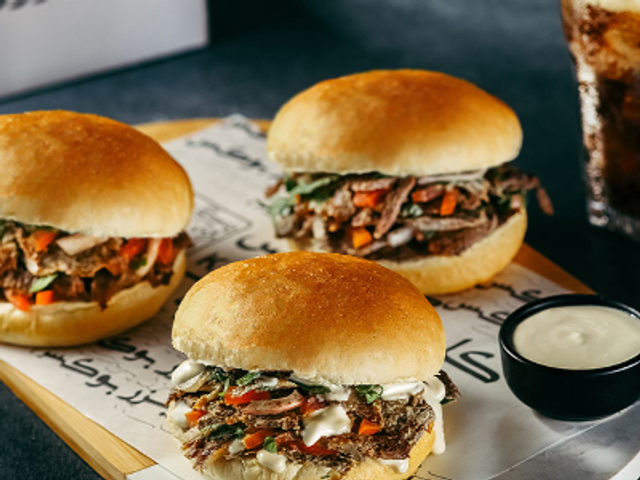 Plain Meat Shawerma kaiser sandwich