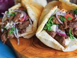 meat Shawerma Lebanese Bread Sandwich